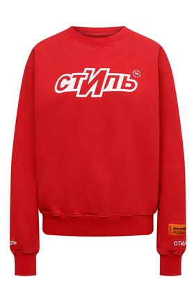 Женский хлопковый свитшот HERON PRESTON красного цвета по цене 30800 руб., арт. HWBA007F21JER0042501 | Фото 1 Женский хлопковый свитшот HERON PRESTON красного цвета, арт. HWBA007F21JER0042501 | Фото 1 (Рукава: Длинные; Длина (для топов): Стандартные; Материал внешний: Хлопок; Женское Кросс-КТ: Свитшот-одежда; Стили: Спорт-шик)