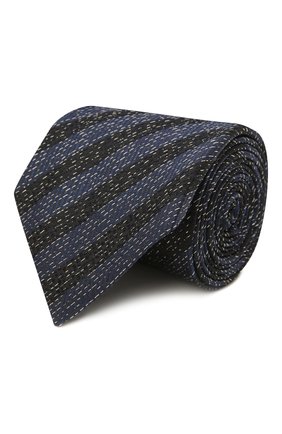 Мужской шелковый галстук ERMENEGILDO ZEGNA темно-синего цвета, арт. Z2D25T/1UM | Фото 1 (Материал: Шелк, Текстиль; Принт: С принтом)