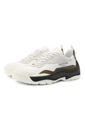Мужские кожаные кроссовки gumboy VALENTINO хаки цвета по цене 51400 руб., арт. WY2S0B17/MQB | Фото 1 Мужские кожаные кроссовки gumboy VALENTINO хаки цвета, арт. WY2S0B17/MQB | Фото 1