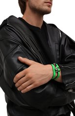 Мужской кожаный браслет ALEXANDER MCQUEEN зеленого цвета, арт. 554466/1AAD1 | Фото 2 (Материал: Натуральная кожа)