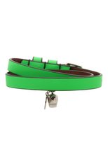 Мужской кожаный браслет ALEXANDER MCQUEEN зеленого цвета, арт. 554466/1AAD1 | Фото 3 (Материал: Натуральная кожа)