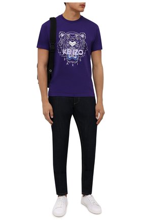 Мужская хлопковая футболка KENZO фиолетового цвета по цене 9255 руб., арт. FB65TS0204YA | Фото 2 Мужская хлопковая футболка KENZO фиолетового цвета, арт. FB65TS0204YA | Фото 2