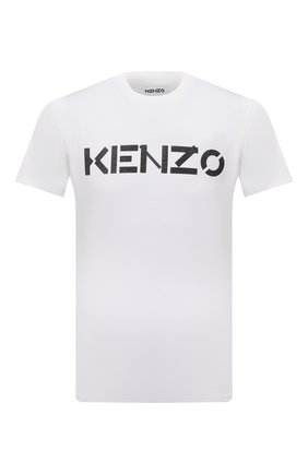 Мужская хлопковая футболка KENZO белого цвета по цене 9255 руб., арт. FB65TS0004SA | Фото 1 Мужская хлопковая футболка KENZO белого цвета, арт. FB65TS0004SA | Фото 1