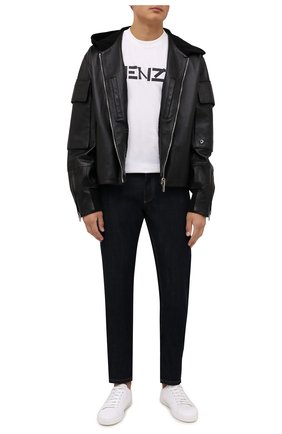 Мужская хлопковая футболка KENZO белого цвета по цене 9255 руб., арт. FB65TS0004SA | Фото 2 Мужская хлопковая футболка KENZO белого цвета, арт. FB65TS0004SA | Фото 2
