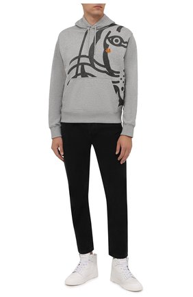 Мужской хлопковое худи kenzo x wwf KENZO серого цвета по цене 35750 руб., арт. FB65SW3054M0 | Фото 2 Мужской хлопковое худи kenzo x wwf KENZO серого цвета, арт. FB65SW3054M0 | Фото 2 (Длина (для топов): Стандартные; Рукава: Длинные; Материал внешний: Хлопок; Мужское Кросс-КТ: Худи-одежда; Принт: С принтом; Стили: Спорт-шик)