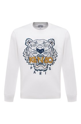 Мужской хлопковый свитшот KENZO белого цвета по цене 24250 руб., арт. FB65SW1234XA | Фото 1 Мужской хлопковый свитшот KENZO белого цвета, арт. FB65SW1234XA | Фото 1 (Материал внешний: Хлопок; Длина (для топов): Стандартные; Рукава: Длинные; Мужское Кросс-КТ: свитшот-одежда; Принт: С принтом; Стили: Кэжуэл)