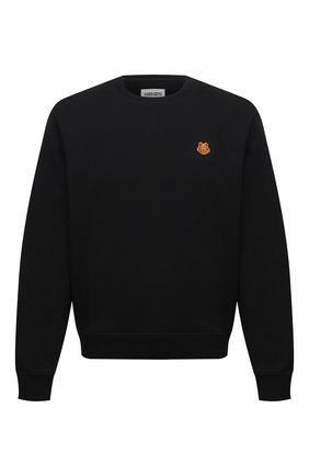 Мужской хлопковый свитшот KENZO черного цвета по цене 19500 руб., арт. FB65SW0064ML | Фото 1 Мужской хлопковый свитшот KENZO черного цвета, арт. FB65SW0064ML | Фото 1