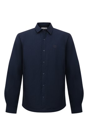 Мужская куртка-рубашка KENZO темно-синего цвета по цене 30950 руб., арт. FB65CH4609CD | Фото 1 Мужская куртка-рубашка KENZO темно-синего цвета, арт. FB65CH4609CD | Фото 1 (Материал подклада: Синтетический материал; Длина (верхняя одежда): Короткие; Рукава: Длинные; Материал внешний: Хлопок; Кросс-КТ: Куртка, Ветровка; Стили: Кэжуэл)