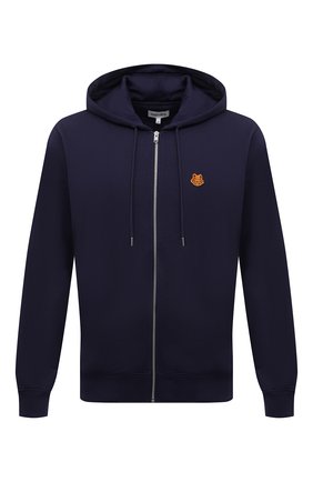 Мужской хлопковая толстовка KENZO темно-синего цвета по цене 35750 руб., арт. FB55BL7214ML | Фото 1 Мужской хлопковая толстовка KENZO темно-синего цвета, арт. FB55BL7214ML | Фото 1 (Рукава: Длинные; Длина (для топов): Стандартные; Материал внешний: Хлопок; Мужское Кросс-КТ: Толстовка-одежда; Стили: Спорт-шик)