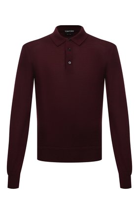Мужское поло из кашемира и шелка TOM FORD бордового цвета по цене 109500 руб., арт. BYH99/TFK132 | Фото 1 Мужское поло из кашемира и шелка TOM FORD бордового цвета, арт. BYH99/TFK132 | Фото 1 (Материал внешний: Шелк, Шерсть, Кашемир; Кросс-КТ: Трикотаж; Стили: Кэжуэл; Рукава: Длинные; Длина (для топов): Стандартные)