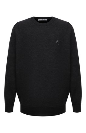 Мужской свитер из шерсти и хлопка ACNE STUDIOS темно-серого цвета по цене 37200 руб., арт. B60177 | Фото 1 Мужской свитер из шерсти и хлопка ACNE STUDIOS темно-серого цвета, арт. B60177 | Фото 1
