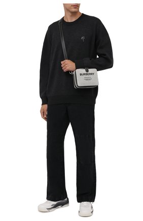 Мужской свитер из шерсти и хлопка ACNE STUDIOS темно-серого цвета по цене 37200 руб., арт. B60177 | Фото 2 Мужской свитер из шерсти и хлопка ACNE STUDIOS темно-серого цвета, арт. B60177 | Фото 2