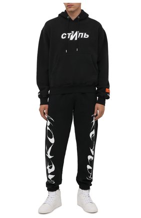 Мужской хлопковое худи HERON PRESTON черного цвета по цене 48050 руб., арт. HMBB017F21JER0061001 | Фото 2 Мужской хлопковое худи HERON PRESTON черного цвета, арт. HMBB017F21JER0061001 | Фото 2 (Длина (для топов): Стандартные; Рукава: Длинные; Материал внешний: Хлопок; Мужское Кросс-КТ: Худи-одежда; Принт: С принтом; Стили: Спорт-шик)