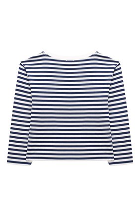 Детская хлопковый лонгслив DOLCE & GABBANA синего цвета по цене 12350 руб., арт. L5JTHI/FR7CT/2-6 | Фото 2 Детская хлопковый лонгслив DOLCE & GABBANA синего цвета, арт. L5JTHI/FR7CT/2-6 | Фото 2 (Рукава: Длинные; Материал внешний: Хлопок; Девочки Кросс-КТ: Лонгслив-одежда; Ростовка одежда: 2 года | 92 см, 3 года | 98 см, 4 года | 104 см, 5 лет | 110 см, 6 лет | 116 см)