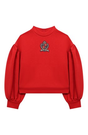 Детский хлопковый свитшот DOLCE & GABBANA красного цвета по цене 14900 руб., арт. L5JW4Y/G7AYJ/2-6 | Фото 1 Детский хлопковый свитшот DOLCE & GABBANA красного цвета, арт. L5JW4Y/G7AYJ/2-6 | Фото 1 (Рукава: Длинные; Материал внешний: Хлопок; Девочки Кросс-КТ: Толстовка-одежда; Одежда девочки: Одежда девочки; Ростовка одежда: 2 года | 92 см, 3 года | 98 см, 4 года | 104 см, 5 лет | 110 см, 6 лет | 116 см)