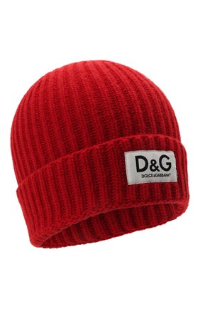Детского шерстяная шапка DOLCE & GABBANA красного цвета, арт. LBKH69/JBVJ1 | Фото 1 (Материал: Шерсть, Текстиль)