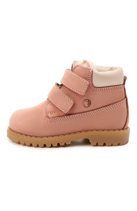 Детские кожаные ботинки WALKEY розового цвета, арт. Y1B4-40015-0415/19-24 | Фото 2 (Материал утеплителя: Натуральный мех; Материал внешний: Кожа)