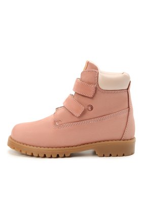 Детские кожаные ботинки WALKEY розового цвета, арт. Y1B4-40015-0415/25-29 | Фото 2 (Материал утеплителя: Натуральный мех; Материал внешний: Кожа)