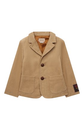 Детский хлопковый пиджак GUCCI бежевого цвета по цене 58250 руб., арт. 653793/XWAP0 | Фото 1 Детский хлопковый пиджак GUCCI бежевого цвета, арт. 653793/XWAP0 | Фото 1