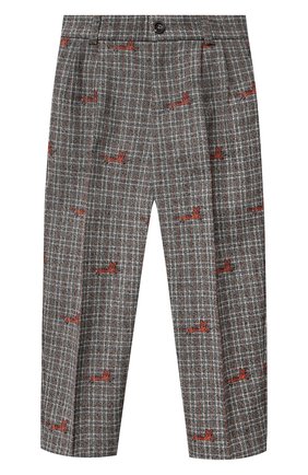 Детские брюки из шерсти и хлопка GUCCI серого цвета по цене 58250 руб., арт. 653798/XWAPG | Фото 1 Детские брюки из шерсти и хлопка GUCCI серого цвета, арт. 653798/XWAPG | Фото 1