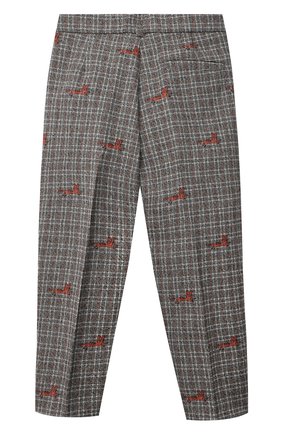 Детские брюки из шерсти и хлопка GUCCI серого цвета по цене 58250 руб., арт. 653798/XWAPG | Фото 2 Детские брюки из шерсти и хлопка GUCCI серого цвета, арт. 653798/XWAPG | Фото 2