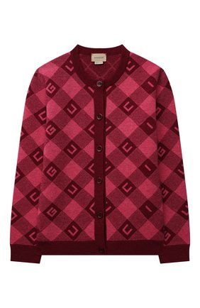 Детский шерстяной кардиган GUCCI бордового цвета по цене 51200 руб., арт. 657355/XKBXM | Фото 1 Детский шерстяной кардиган GUCCI бордового цвета, арт. 657355/XKBXM | Фото 1 (Рукава: Длинные; Материал внешний: Шерсть; Девочки Кросс-КТ: Кардиган-одежда; Ростовка одежда: 10 - 11 лет | 140 - 146см, 12 лет | 152 см, 4 года | 104 см, 5 лет | 110 см, 6 лет | 116 см, 8 лет | 128 см)