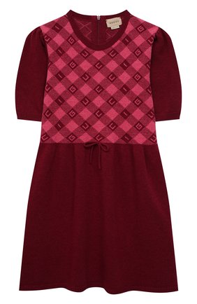 Детское шерстяное платье GUCCI бордового цвета по цене 46400 руб., арт. 657360/XKBXM | Фото 1 Детское шерстяное платье GUCCI бордового цвета, арт. 657360/XKBXM | Фото 1 (Материал внешний: Шерсть; Рукава: Короткие; Девочки Кросс-КТ: Платье-одежда; Случай: Повседневный; Ростовка одежда: 10 - 11 лет | 140 - 146см, 12 лет | 152 см, 4 года | 104 см, 5 лет | 110 см, 6 лет | 116 см, 8 лет | 128 см)