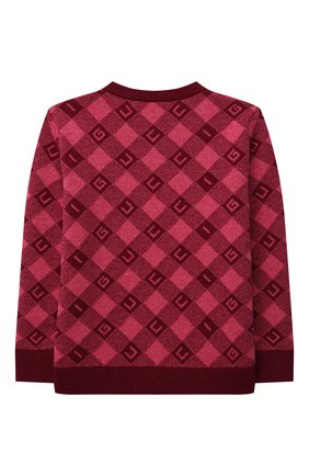 Детский шерстяной кардиган GUCCI бордового цвета по цене 46050 руб., арт. 657380/XKBXM | Фото 2 Детский шерстяной кардиган GUCCI бордового цвета, арт. 657380/XKBXM | Фото 2