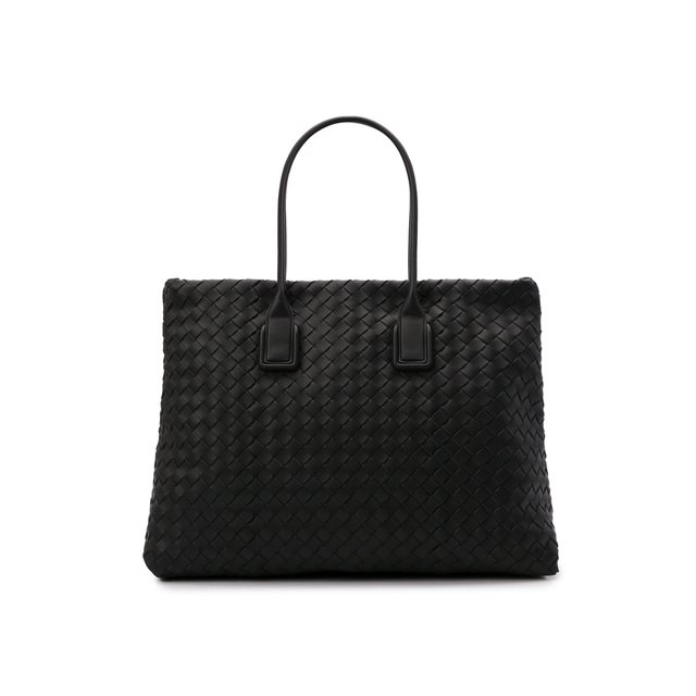 Кожаная сумка Bottega Veneta черного цвета