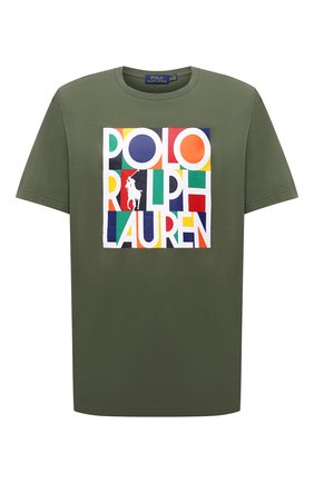 Мужская хлопковая футболка POLO RALPH LAUREN хаки цвета по цене 7520 руб., арт. 711843380/PRL BS | Фото 1 Мужская хлопковая футболка POLO RALPH LAUREN хаки цвета, арт. 711843380/PRL BS | Фото 1 (Длина (для топов): Удлиненные; Материал внешний: Хлопок; Рукава: Короткие; Принт: С принтом; Big sizes: Big Sizes)