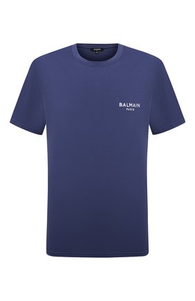 Мужская хлопковая футболка BALMAIN синего цвета по цене 16550 руб., арт. BRM305210 | Фото 1 Мужская хлопковая футболка BALMAIN синего цвета, арт. BRM305210 | Фото 1