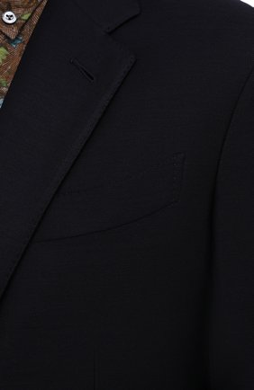 Мужской шерстяной костюм ERMENEGILDO ZEGNA темно-синего цвета, арт. 277007/20PWKL | Фото 6 (Материал внешний: Шерсть; Рукава: Длинные; Костюмы М: Однобортный; Стили: Классический; Материал подклада: Хлопок)