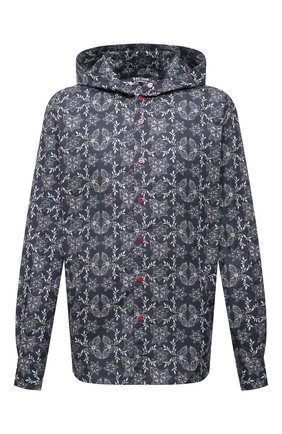 Мужская хлопковая рубашка KITON синего цвета по цене 99500 руб., арт. UMCMARH0784101/47-50 | Фото 1 Мужская хлопковая рубашка KITON синего цвета, арт. UMCMARH0784101/47-50 | Фото 1 (Рукава: Длинные; Материал внешний: Хлопок; Длина (для топов): Стандартные; Случай: Повседневный; Принт: С принтом; Манжеты: На кнопках; Воротник: С капюшоном)