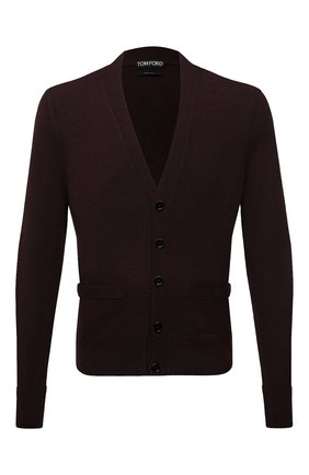 Мужской шерстяной кардиган TOM FORD бордового цвета по цене 93950 руб., арт. BYM94/TFK155 | Фото 1 Мужской шерстяной кардиган TOM FORD бордового цвета, арт. BYM94/TFK155 | Фото 1 (Материал внешний: Шерсть; Мужское Кросс-КТ: Кардиган-одежда; Длина (для топов): Стандартные; Рукава: Длинные)