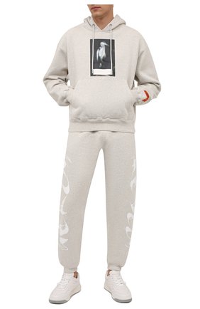Мужской хлопковое худи HERON PRESTON серого цвета по цене 37450 руб., арт. HMBB017F21JER0010805 | Фото 2 Мужской хлопковое худи HERON PRESTON серого цвета, арт. HMBB017F21JER0010805 | Фото 2