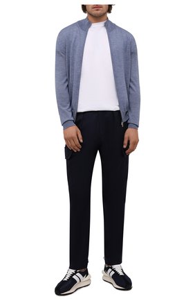 Мужской шерстяной кардиган CANALI голубого цвета по цене 27150 руб., арт. C0022/MK00077 | Фото 2 Мужской шерстяной кардиган CANALI голубого цвета, арт. C0022/MK00077 | Фото 2 (Материал внешний: Шерсть; Мужское Кросс-КТ: Кардиган-одежда; Длина (для топов): Стандартные; Рукава: Длинные)