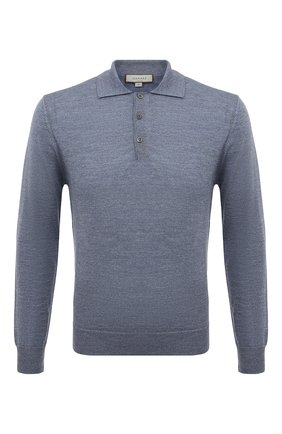 Мужское шерстяное поло CANALI голубого цвета по цене 21650 руб., арт. C0017/MK00077 | Фото 1 Мужское шерстяное поло CANALI голубого цвета, арт. C0017/MK00077 | Фото 1 (Материал внешний: Шерсть; Кросс-КТ: Трикотаж; Рукава: Длинные; Застежка: Пуговицы; Стили: Кэжуэл; Длина (для топов): Стандартные)