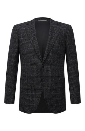Мужской пиджак из шерсти и шелка CANALI темно-синего цвета по цене 112000 руб., арт. 11288/CF03496/112 | Фото 1 Мужской пиджак из шерсти и шелка CANALI темно-синего цвета, арт. 11288/CF03496/112 | Фото 1