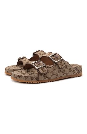 Мужские текстильные шлепанцы GUCCI бежевого цвета по цене 49950 руб., арт. 658020/2HK60 | Фото 1 Мужские текстильные шлепанцы GUCCI бежевого цвета, арт. 658020/2HK60 | Фото 1
