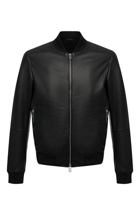 Мужской кожаный бомбер EMPORIO ARMANI черного цвета по цене 66200 руб., арт. B1R13P/B1P13 | Фото 1 Мужской кожаный бомбер EMPORIO ARMANI черного цвета, арт. B1R13P/B1P13 | Фото 1