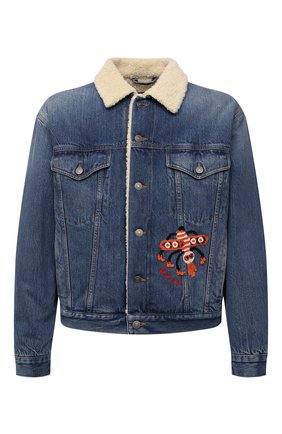 Мужская джинсовая куртка GUCCI синего цвета, арт. 662158/XDBPS | Фото 1 (Материал подклада: Синтетический материал; Рукава: Длинные; Материал внешний: Хлопок; Длина (верхняя одежда): Короткие; Кросс-КТ: Куртка, Деним)