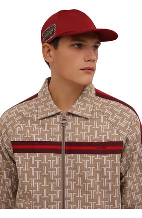 Мужской хлопковая бейсболка GUCCI красного цвета по цене 27950 руб., арт. 656183/4HAEX | Фото 2 Мужской хлопковая бейсболка GUCCI красного цвета, арт. 656183/4HAEX | Фото 2