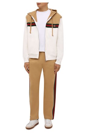 Мужские хлопковые брюки GUCCI бежевого цвета по цене 89950 руб., арт. 655477/XJDKL | Фото 2 Мужские хлопковые брюки GUCCI бежевого цвета, арт. 655477/XJDKL | Фото 2