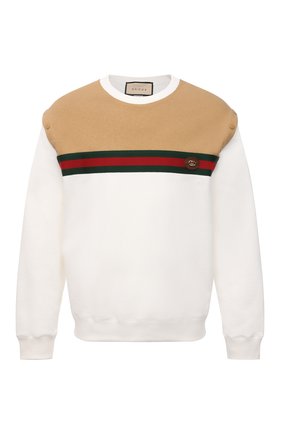 Мужской хлопковый свитшот GUCCI белого цвета по цене 82250 руб., арт. 655457/XJDHD | Фото 1 Мужской хлопковый свитшот GUCCI белого цвета, арт. 655457/XJDHD | Фото 1