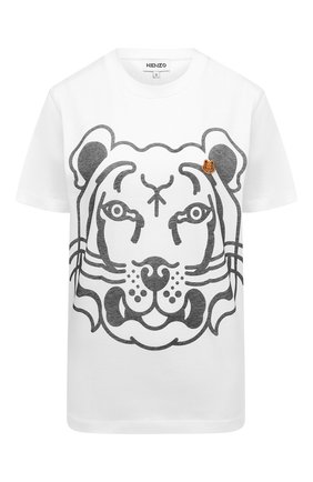 Женская хлопковая футболка KENZO белого цвета по цене 12100 руб., арт. FB62TS9184SA | Фото 1 Женская хлопковая футболка KENZO белого цвета, арт. FB62TS9184SA | Фото 1 (Материал внешний: Хлопок; Женское Кросс-КТ: Футболка-одежда; Принт: С принтом; Стили: Спорт-шик; Длина (для топов): Стандартные; Рукава: Короткие)