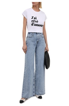 Женская хлопковая футболка ZADIG&VOLTAIRE белого цвета по цене 8995 руб., арт. WKTR1802F | Фото 2 Женская хлопковая футболка ZADIG&VOLTAIRE белого цвета, арт. WKTR1802F | Фото 2