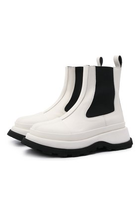 Женские кожаные ботинки JIL SANDER белого цвета по цене 74950 руб., арт. JS37070A-14061 | Фото 1 Женские кожаные ботинки JIL SANDER белого цвета, арт. JS37070A-14061 | Фото 1 (Каблук высота: Средний; Подошва: Платформа; Материал внутренний: Натуральная кожа; Женское Кросс-КТ: Челси-ботинки)
