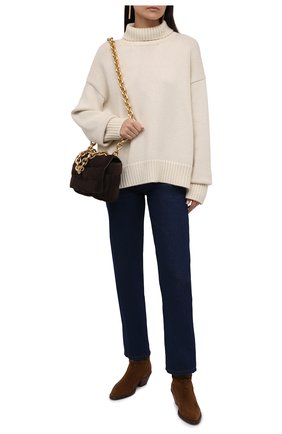 Женский кашемировый свитер JIL SANDER кремвого цвета по цене 140500 руб., арт. JSPT752015-WTY11048 | Фото 2 Женский кашемировый свитер JIL SANDER кремвого цвета, арт. JSPT752015-WTY11048 | Фото 2 (Материал внешний: Шерсть, Кашемир; Женское Кросс-КТ: Свитер-одежда; Стили: Минимализм; Рукава: Длинные; Длина (для топов): Стандартные)