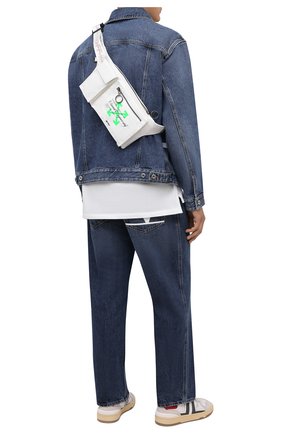 Мужская текстильная поясная сумка OFF-WHITE белого цвета по цене 58300 руб., арт. 0MN0004G21FAB001 | Фото 2 Мужская текстильная поясная сумка OFF-WHITE белого цвета, арт. 0MN0004G21FAB001 | Фото 2 (Материал: Текстиль; Ремень/цепочка: На ремешке; Размер: large)