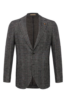 Мужской пиджак из шерсти и хлопка SARTORIA LATORRE серого цвета по цене 55400 руб., арт. JEF74 JA4112 | Фото 1 Мужской пиджак из шерсти и хлопка SARTORIA LATORRE серого цвета, арт. JEF74 JA4112 | Фото 1 (Материал внешний: Шерсть, Хлопок, Синтетический материал; Длина (для топов): Стандартные; Материал подклада: Вискоза; Рукава: Длинные; 1-2-бортные: Однобортные; Пиджаки М: Приталенный; Случай: Повседневный; Стили: Кэжуэл)